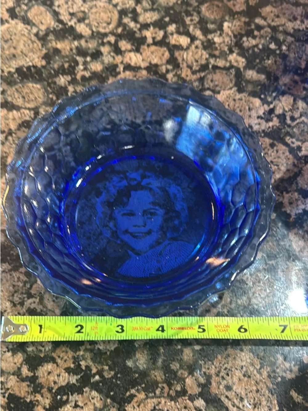 Hazel Atlas Cobalt Blue Shirley Temple Creamer pitcher and plate set - vintage